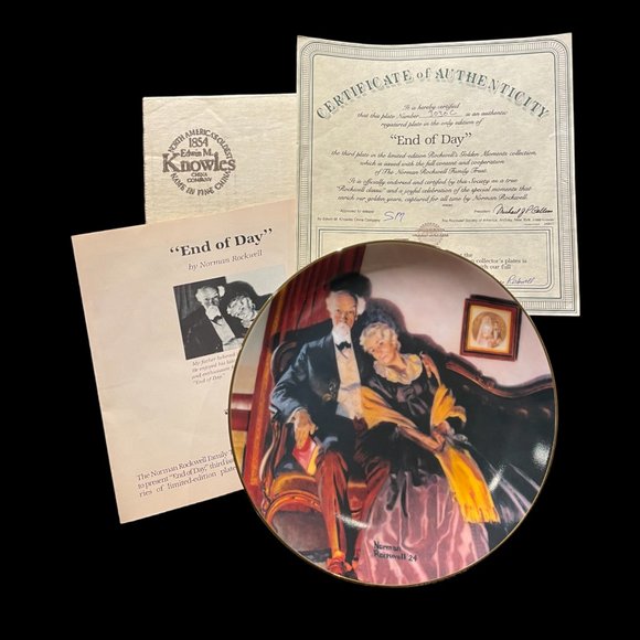 Vintage Collector Plate "End of day" by Norman Rockwell, 1988 - Picture 3 of 3
